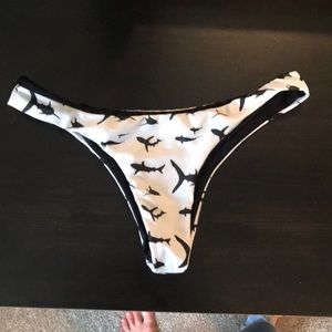 Shark print, thong bikini bottoms